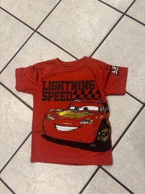 Red Lightning Speed Kids T-Shirt - Lightning McQueen 5/6 DISNEY PIXAR